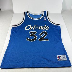 VTG 90s Champion Shaquille O'Neal Orlando Magic Jersey Adult 48 Extra Large Blue